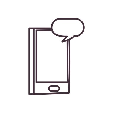 İzole akıllı telefon hattı biçim ikon vektör tasarımı