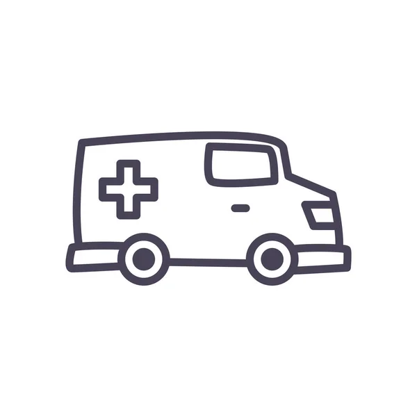 Medical ambulance line style icon vector design — Stock Vector