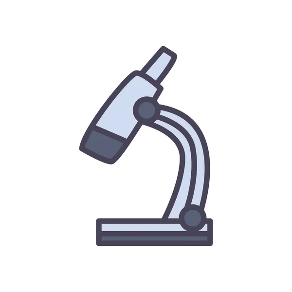 Diseño de vectores de icono de estilo de relleno de microscopio — Archivo Imágenes Vectoriales