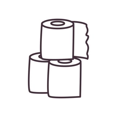 İzole tuvalet kağıdı çizgisi biçim vektör tasarımı