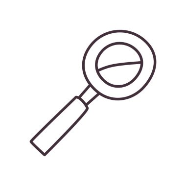 İzole edilmiş lupe çizgisi biçim vektör tasarımı