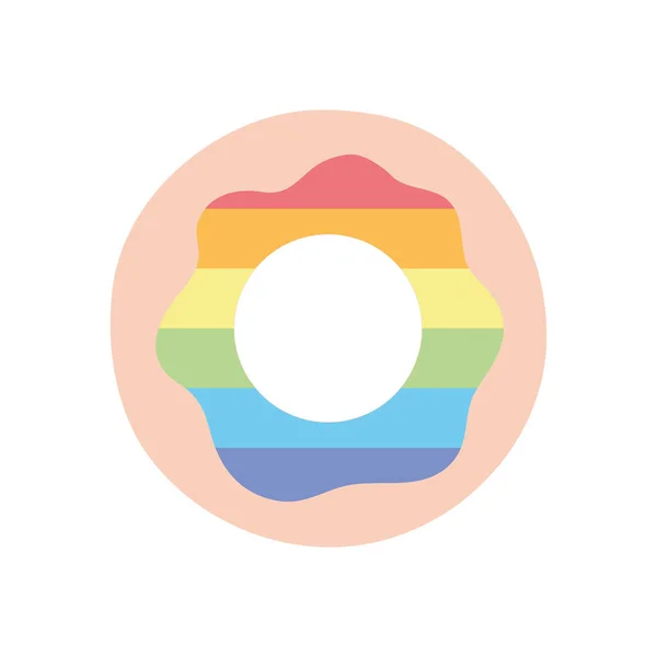 Donut avec conception de couleurs de fierté, style plat — Image vectorielle