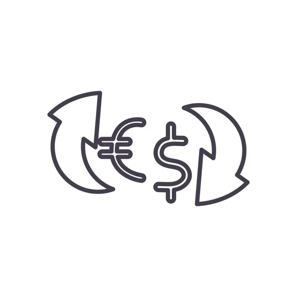 Символ долара та євро всередині аранжує піктограму стилю лінії Векторний дизайн — стоковий вектор