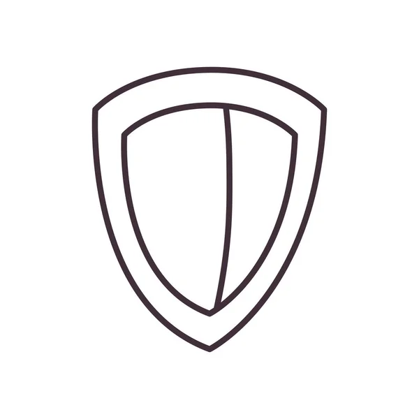 Escudo línea estilo icono vector diseño — Archivo Imágenes Vectoriales