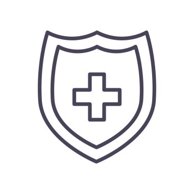 Geçiş çizgisi biçim vektör tasarımlı tıbbi kalkan