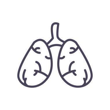 Akciğerler organ çizgisi simge vektör tasarımı
