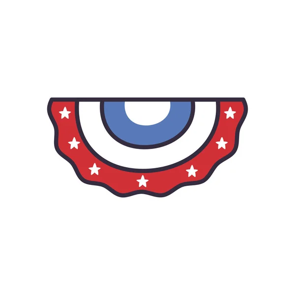Modèle vectoriel d'icône de style de remplissage de bannière demi-cercle américain — Image vectorielle