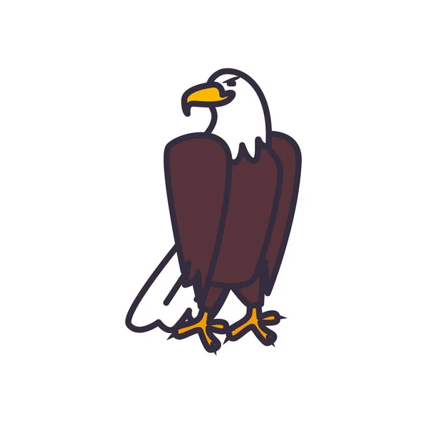 Águila ave relleno estilo icono vector diseño — Vector de stock