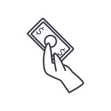 El ele tutuşan fatura çizgisi biçim vektör tasarımı