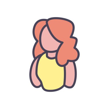 İzole edilmiş avatar kadın biçim ikon vektör tasarımını doldur