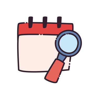 lupe ve takvim düz biçim vektör tasarımı