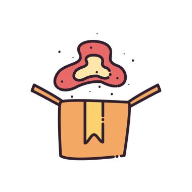 Kutu üzerine virüs düz simge vektör tasarımı