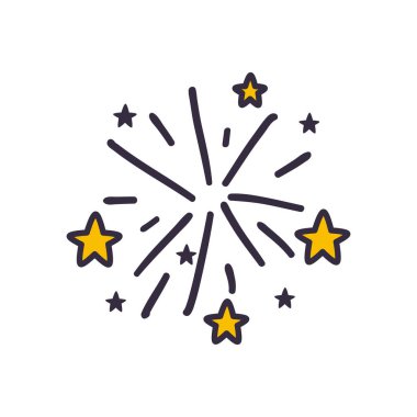 Yıldızlı havai fişekler biçim ikon vektör tasarımını doldurur