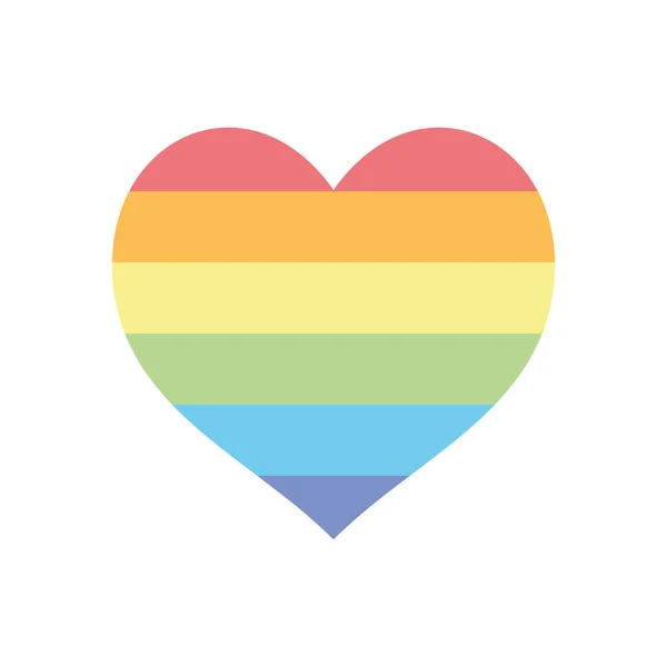 Pride heart icon, flat style — Stock Vector