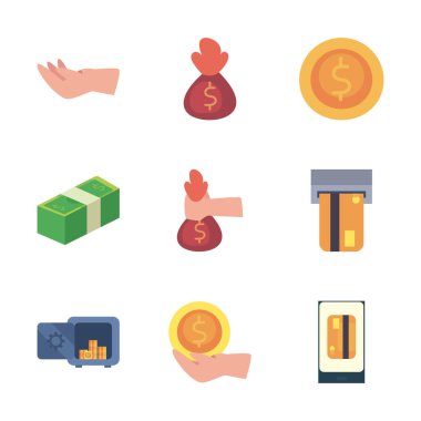 Para düz biçim ikonu vektör tasarımı