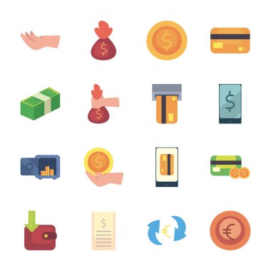 Para düz biçim ikonu vektör tasarımı