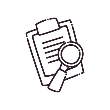 lupe ve belge satırı biçim vektör tasarımı