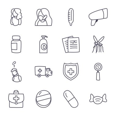 Tıbbi satır biçim simgesi vektör tasarımı