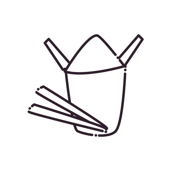 Kinesisk låda mat linje stil ikon vektor design — Stock vektor