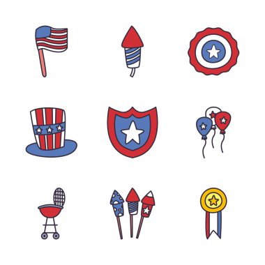 Bağımsızlık Günü doldurma biçimi vektör dizaynı