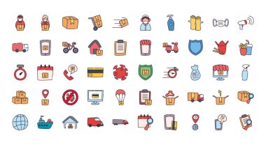 Güvenli dağıtım düz biçim ikonu vektör dizaynı