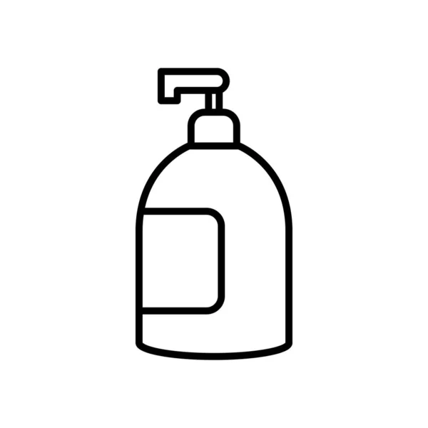 Mains bouteille de savon icône, style ligne — Image vectorielle