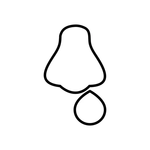 Icône nez qui coule, style ligne — Image vectorielle