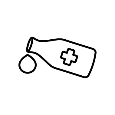 alkol şişesi ve damla simgesi, satır biçimi