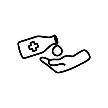 el ve alkol şişesi simgesi, satır biçimi