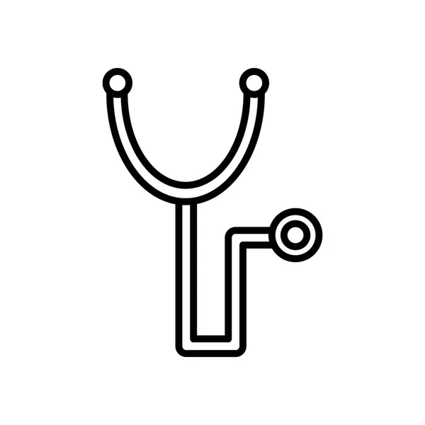 Медицинский стетоскоп икона, стиль линии — стоковый вектор