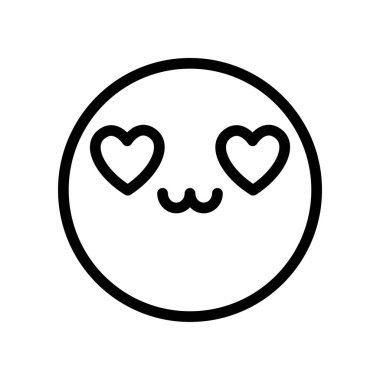 Aşk emoji yüz simgesi, satır biçimi