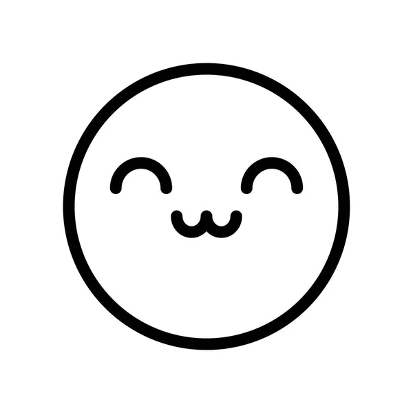 Χαρούμενο εικονίδιο προσώπου emoji, στυλ γραμμής — Διανυσματικό Αρχείο
