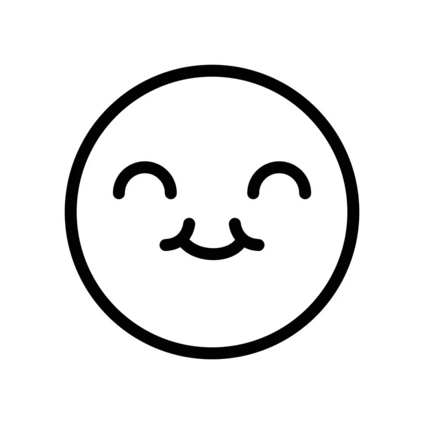 Feliz emoji sorrindo ícone, estilo de linha — Vetor de Stock