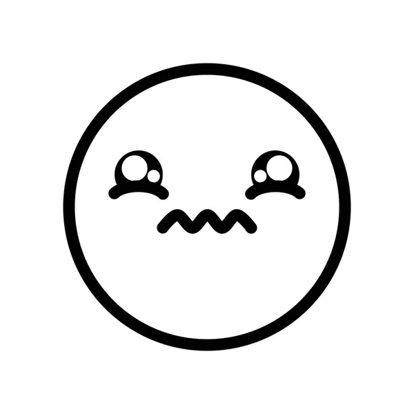 Tårögd emoji ikon, linje stil — Stock vektor
