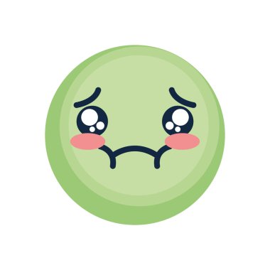 Mide bulandırıcı emoji yüz simgesi, düz stil