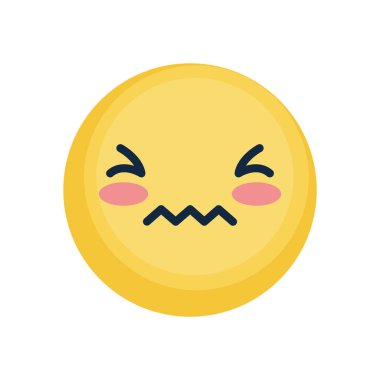 iğrenç emoji simgesi, düz stil