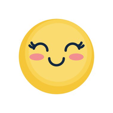 Mutlu emoji simgesi, düz stil