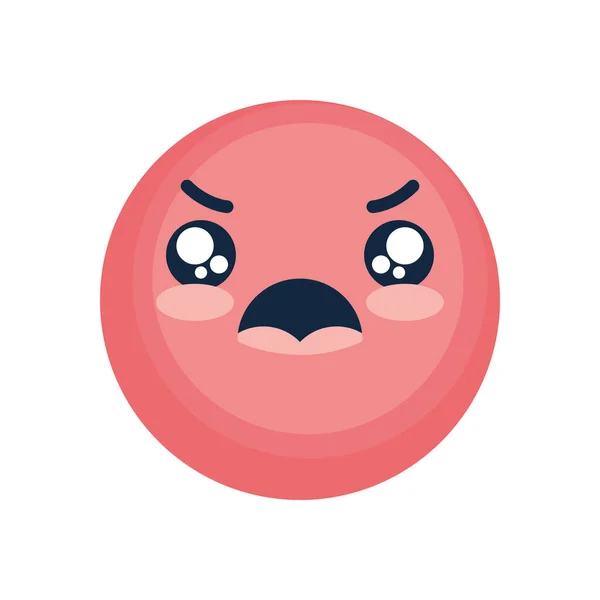 Θυμωμένος εικονίδιο πρόσωπο emoji, επίπεδη στυλ — Διανυσματικό Αρχείο