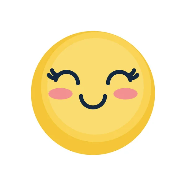 Happy emoji icon, flat style — Stock Vector