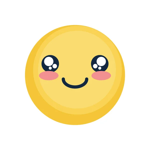 Χαριτωμένο χαρούμενο εικονίδιο emoji, επίπεδο στυλ — Διανυσματικό Αρχείο