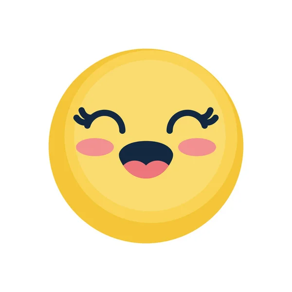 Emoji con risa, estilo plano — Vector de stock