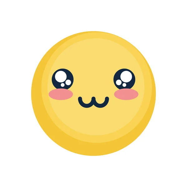 Cute emoji face icon, flat style — Stock Vector