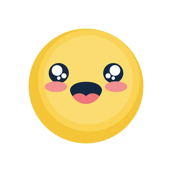 Emoji con linda cara sonriente, estilo plano — Vector de stock