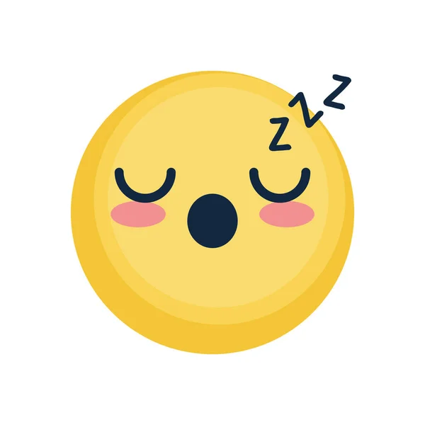 Slaap emoji icoon, platte stijl — Stockvector