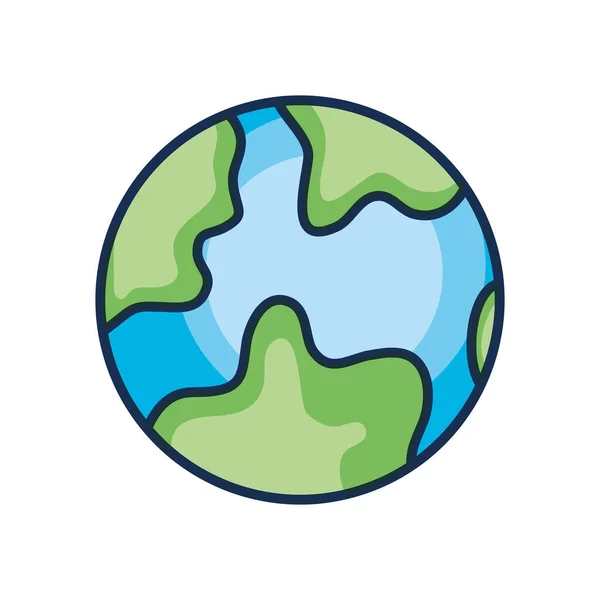 Planeta tierra icono, estilo de color de línea — Archivo Imágenes Vectoriales