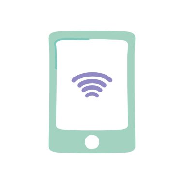 Wi-Fi sembollü akıllı telefon, düz stil