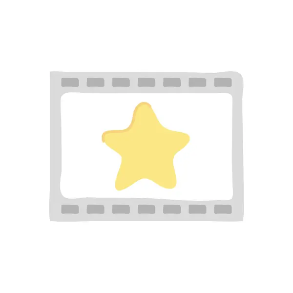 Film film tejp med stjärna ikon, platt stil — Stock vektor