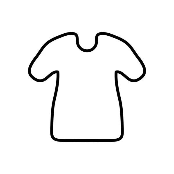 Symbolbild des T-Shirts, Linienstil — Stockvektor