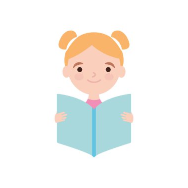 Çizgi filmdeki kadın düz bir kitap simgesi okuyor.