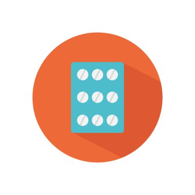 İlaç hapları kabarcık simgesi, düz stili engelle